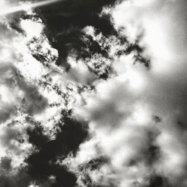Clouds Art Print featuring the photograph #sky #clouds #blackandwhite by Natalie Kerman