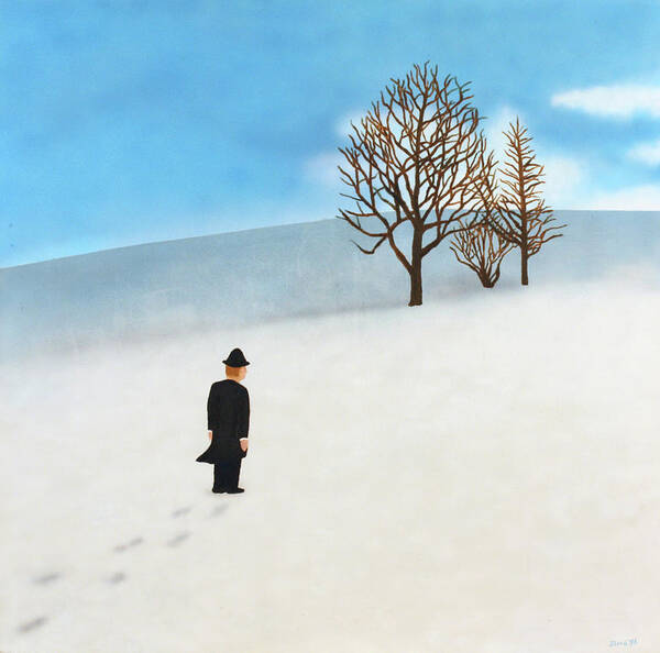 Modern Art Art Print featuring the painting Snow Day by Thomas Blood