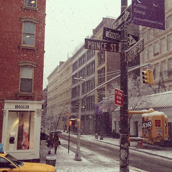 Snowinmarch Art Print featuring the photograph #snow #nyc #snowinmarch #winter #soho by Brianna Kilgore