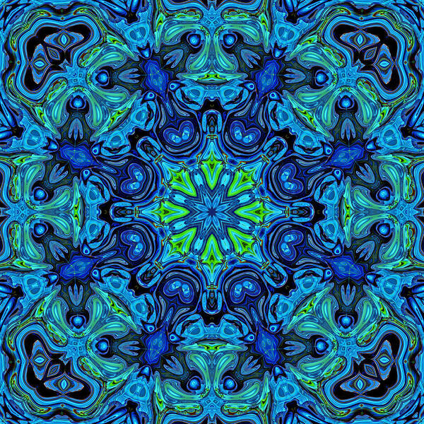 Blue Art Print featuring the digital art So Blue - 04v2 - Mandala by Aimelle Ml