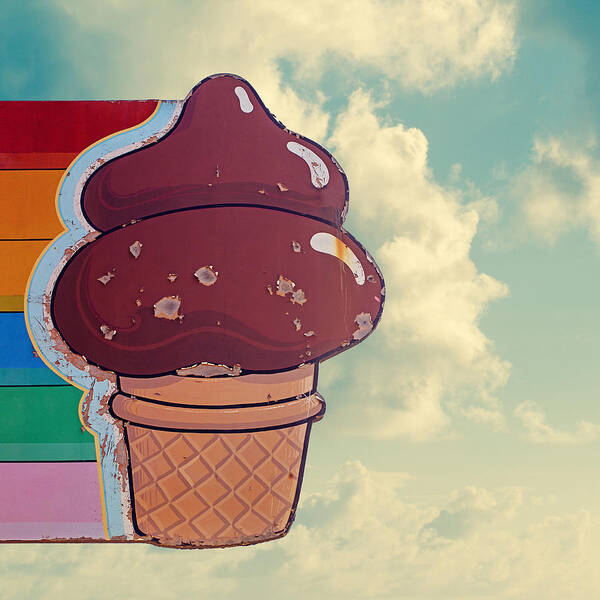 Color Photography Art Print featuring the photograph Soft Serve - Ice Cream Cone Art by Melanie Alexandra Price