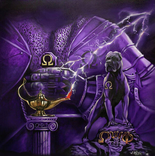 Omega Psi Phi Art Print featuring the painting Sons of Blood and Thunder by Jerome White