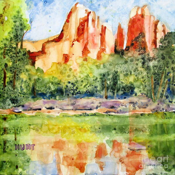Landscape Art Print featuring the painting Southwest Reflections by Shirley Braithwaite Hunt