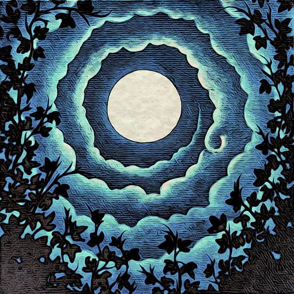 Night Art Print featuring the digital art Spiral Clouds by Paisley O'Farrell