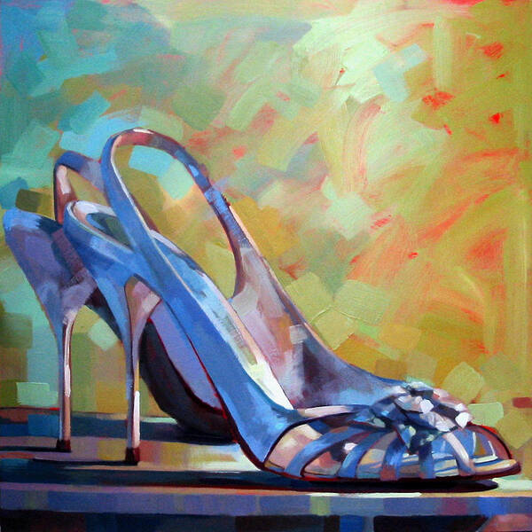 Paintings Of Still Life Art Print featuring the painting Spring Shoes by Penelope Moore