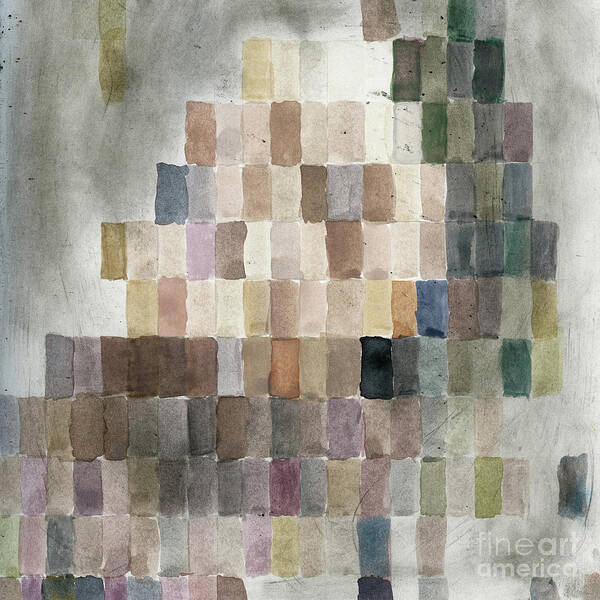 Abstract Art Print featuring the painting Squares Abstract CCF by Edward Fielding