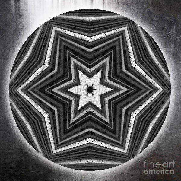 Black & White Art Print featuring the digital art Star by Kathy Strauss