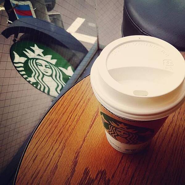 Coffee Art Print featuring the photograph Starbucks #cafe #coffee #latte #star by Rei Oguri