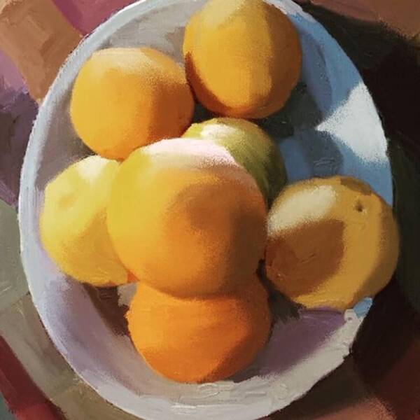 Gloucesterma Art Print featuring the photograph Still Life Oranges On A Plate by Melissa Abbott