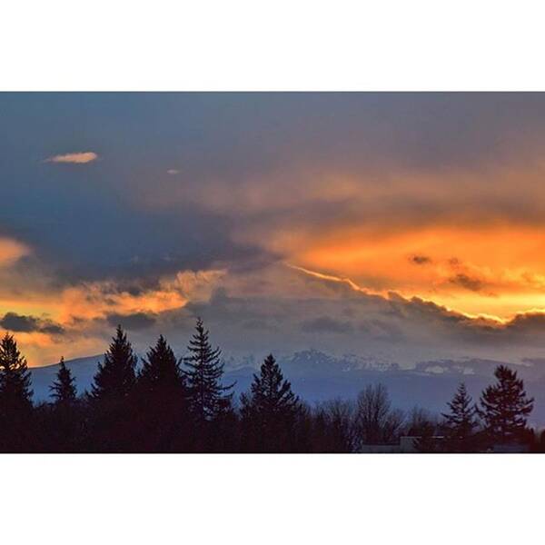  Art Print featuring the photograph Storm Clouds Swirl Around Mt. Hood At by Mike Warner