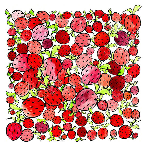 Strawberry Art Print featuring the painting Strawberries by Tonya Doughty
