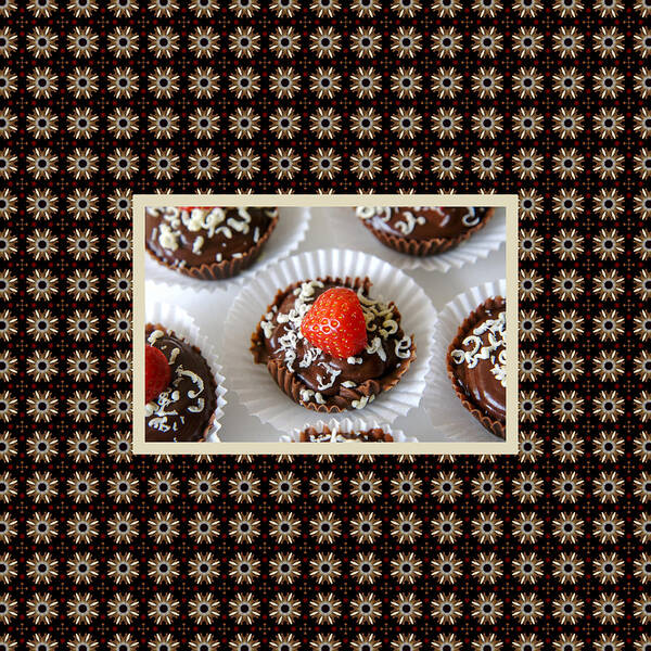 Food Art Print featuring the photograph Strawberry and Dark Chocolate Mousse Dessert by Shelley Neff