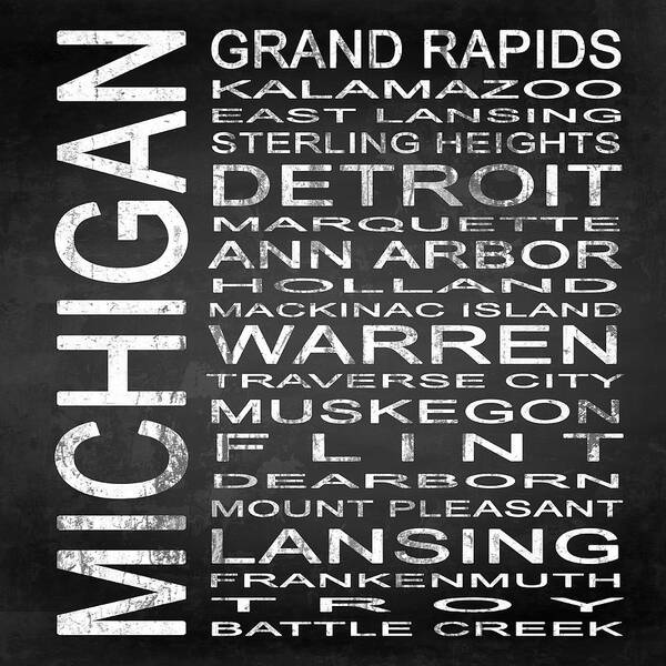 Subway Sign Art Print featuring the digital art SUBWAY Michigan State Square by Melissa Smith