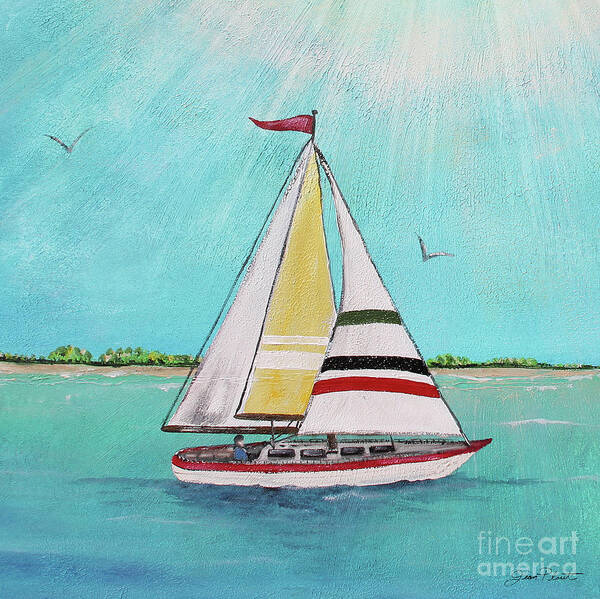 Summer Art Print featuring the painting Summer Breeze-D by Jean Plout