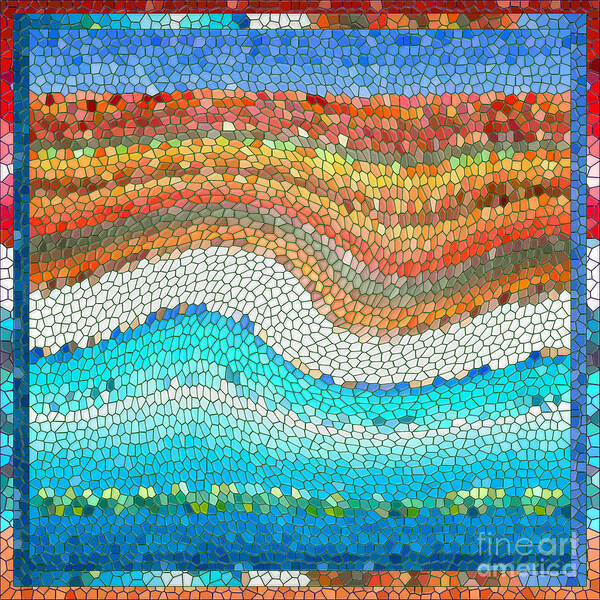 Colorful Art Print featuring the digital art Summer Mosaic by Melissa A Benson