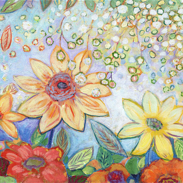 Sunflower Art Print featuring the painting Sunflower Tropics Part 2 by Jennifer Lommers