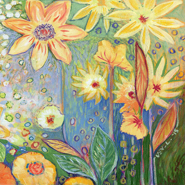 Sunflower Art Print featuring the painting Sunflower Tropics Part 3 by Jennifer Lommers