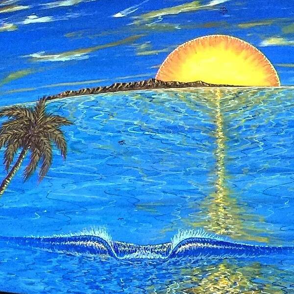 Sunset Dream Art Print featuring the painting Sunset dream by Paul Carter