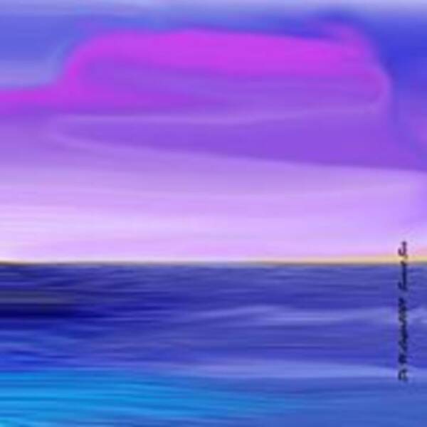 Sunset Art Print featuring the digital art Sunset .Sea by Dr Loifer Vladimir