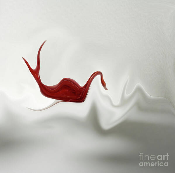 Intense Art Print featuring the photograph Swan In Turbulent Waters by Skip Willits