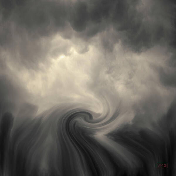 Black Art Print featuring the photograph Swirl Wave VI Toned by David Gordon