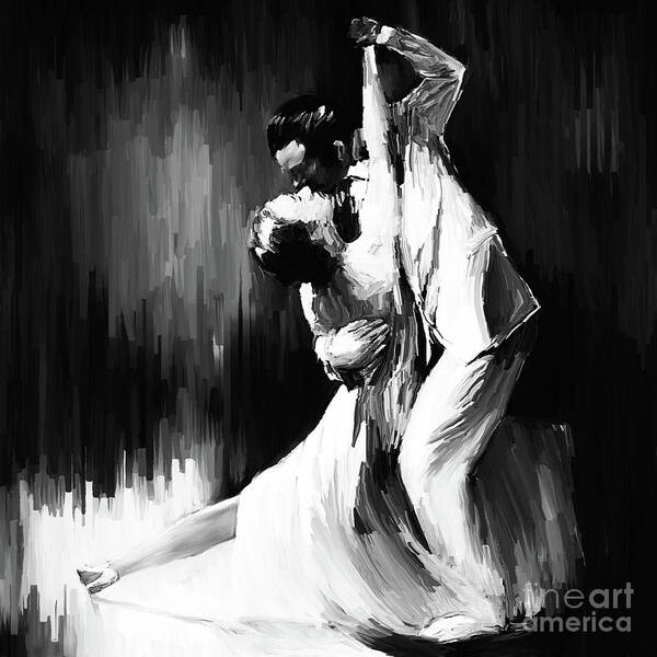 Tango Couple Dance 04 Art Print By Gull G