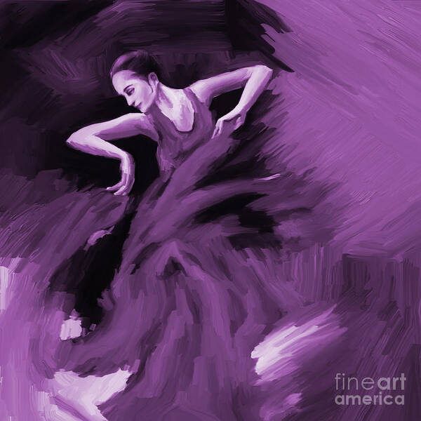 Dance Art Print featuring the painting Tango Dancer 01 by Gull G