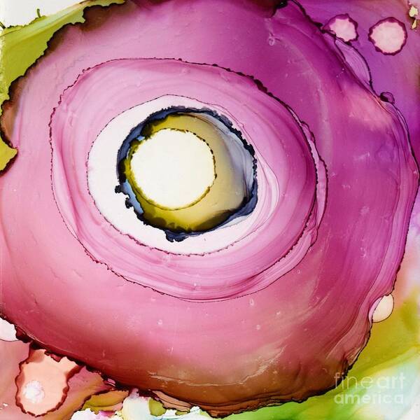 Abstract Art Print featuring the painting Target Practice Pink by Marla Beyer