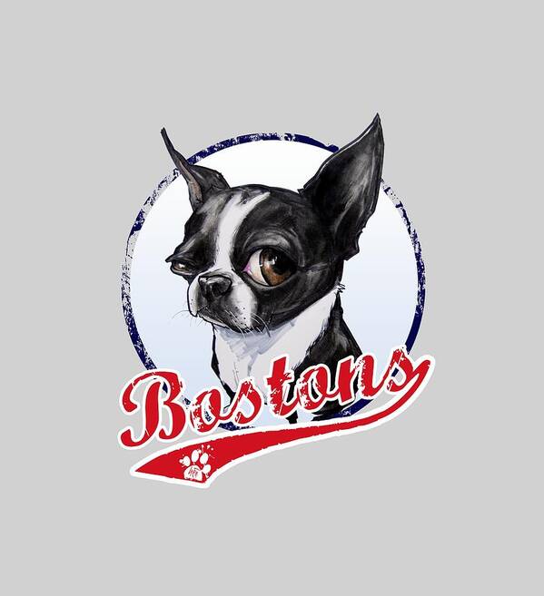 Baseball Art Print featuring the photograph Team Boston Terrier by John LaFree