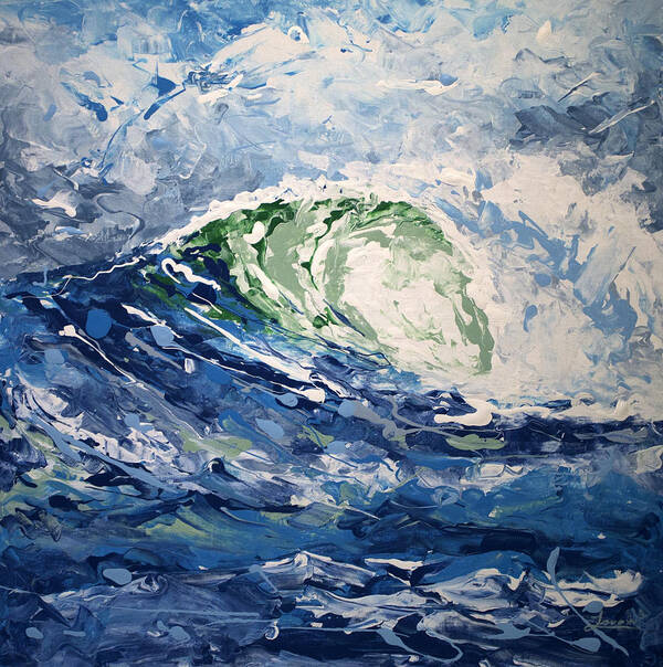 Wave Art Art Print featuring the painting Tempest Abstract by William Love