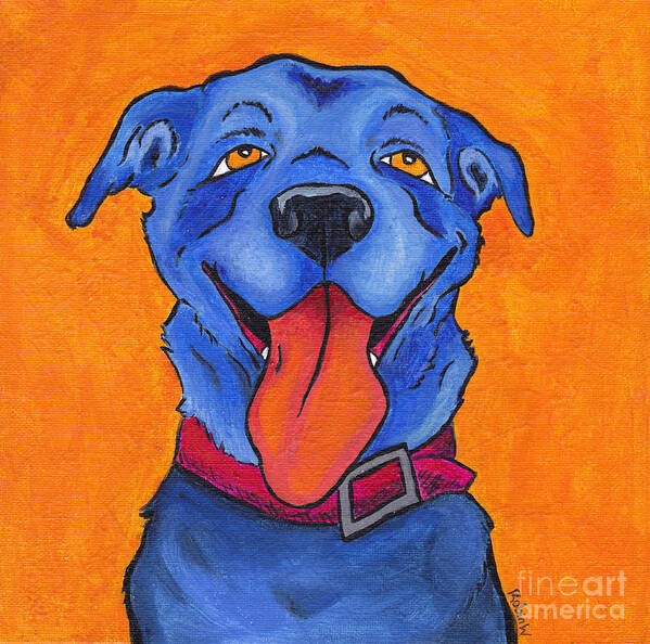 Dog Art Print featuring the painting The Blue Dog of Sandestin by Robin Wiesneth