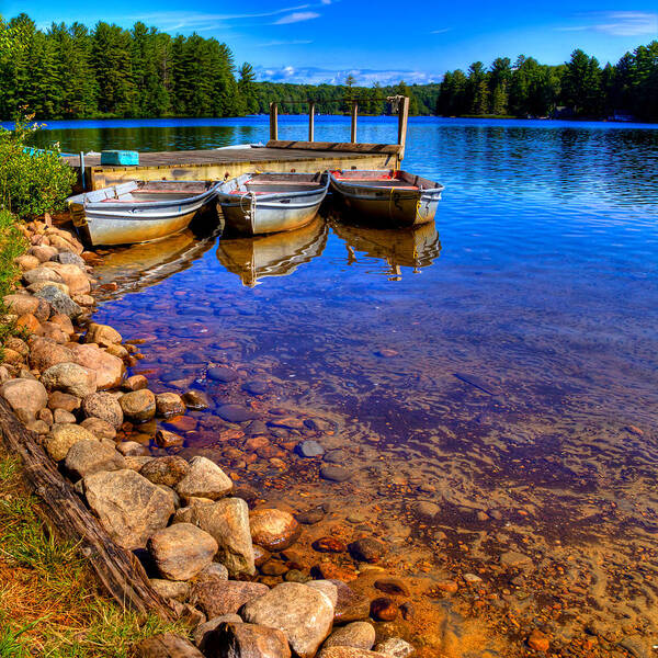 The Boats On White Lake Art Print featuring the photograph The Boats on White Lake by David Patterson