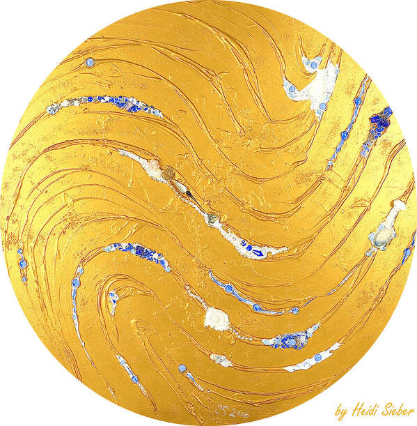 The Golden Flow Of Peace Art Print featuring the relief The golden flow of peace by Heidi Sieber