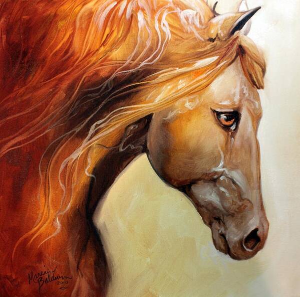 Horse Art Print featuring the painting The Golden by Marcia Baldwin