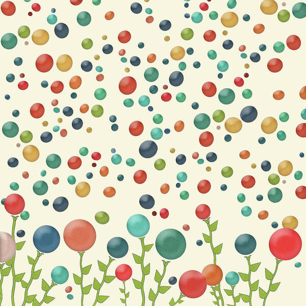 Colorful Art Print featuring the digital art The Gumdrop Garden by Deborah Smith