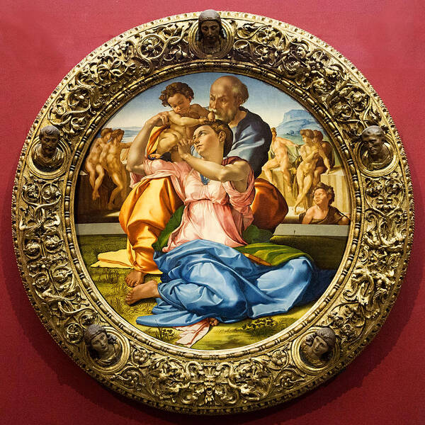 Holy Art Print featuring the photograph The Holy Family - Doni Tondo - Michelangelo by Weston Westmoreland