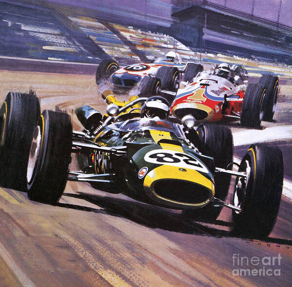 Indy 500 Art Print featuring the painting The Indianapolis 500 by Wilf Hardy