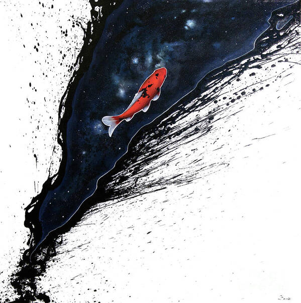 Koi Art Print featuring the painting The Journey by Sandi Baker