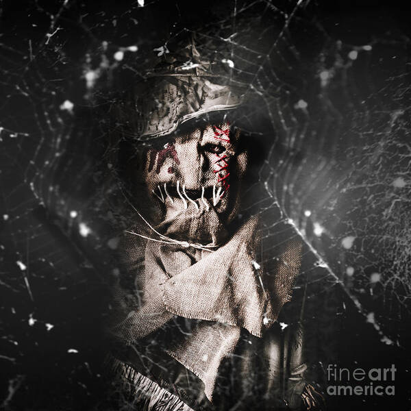 Horror Art Print featuring the digital art The Monster scarecrow by Jorgo Photography