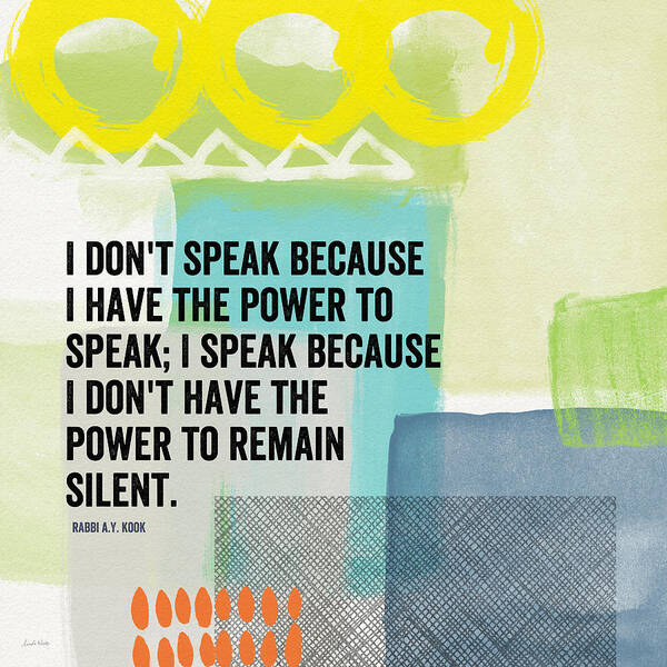 Faith Art Print featuring the painting The Power To Speak- Contemporary Jewish Art by Linda Woods by Linda Woods