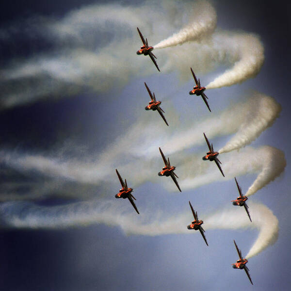 Red Arrows Art Print featuring the photograph The Red Arrows by Ang El