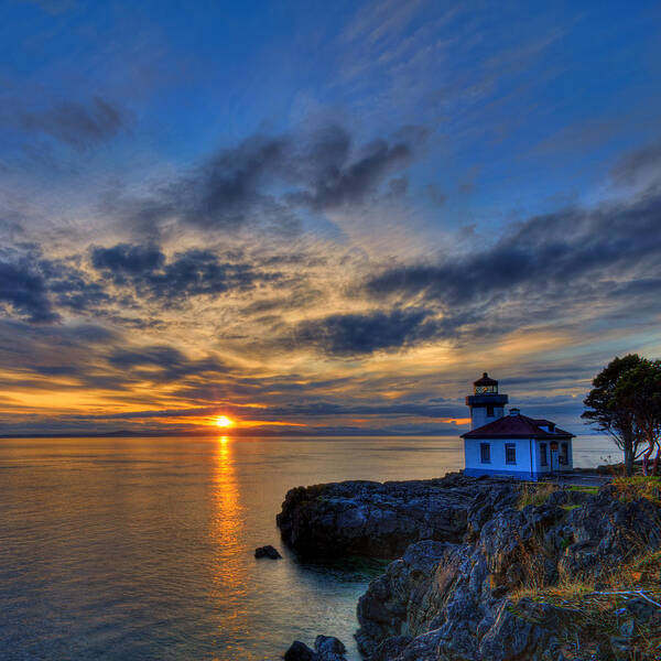 Lime Kiln Lighthouse Art Print featuring the photograph The Remains of the Day by Dan Mihai