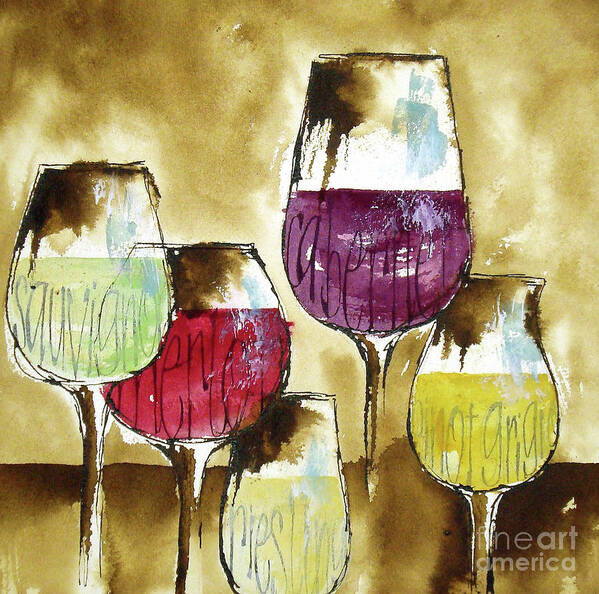 Original Watercolors Art Print featuring the painting The Shape of Wine 1 by Chris Paschke