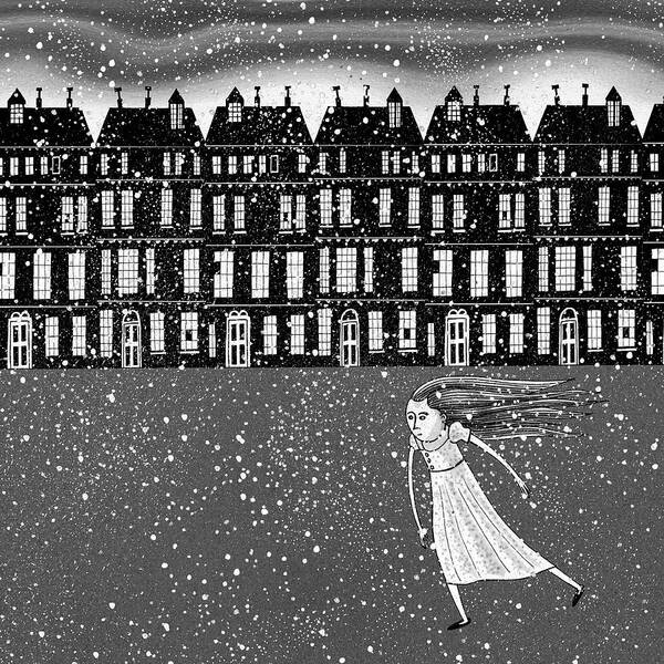 Snow Art Print featuring the drawing The Snowstorm by Andrew Hitchen