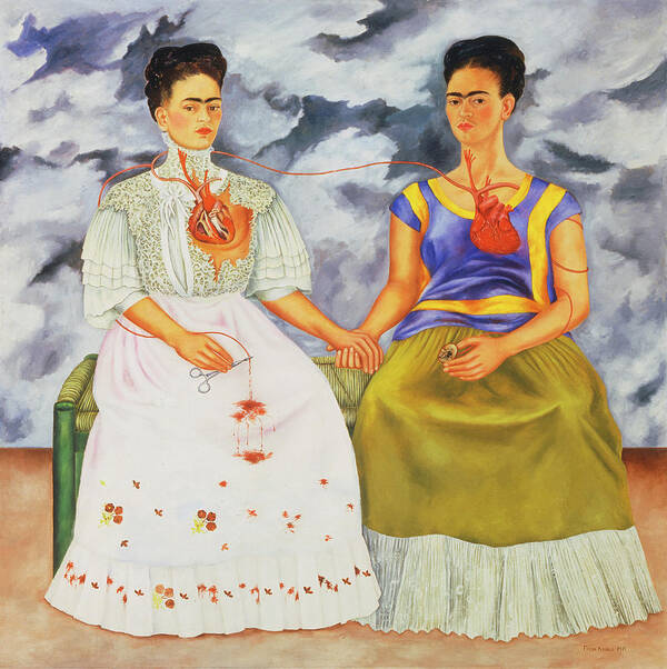 Frida Kahlo Art Print featuring the painting The Two Fridas by Frida Kahlo