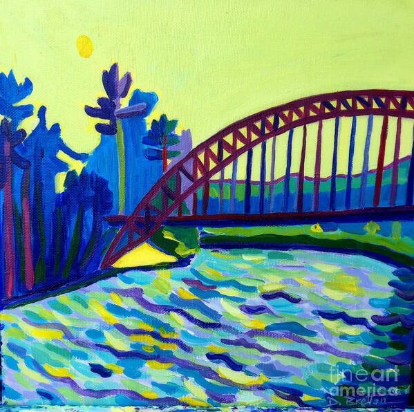 Water Art Print featuring the painting The Tyngsborough Bridge by Debra Bretton Robinson