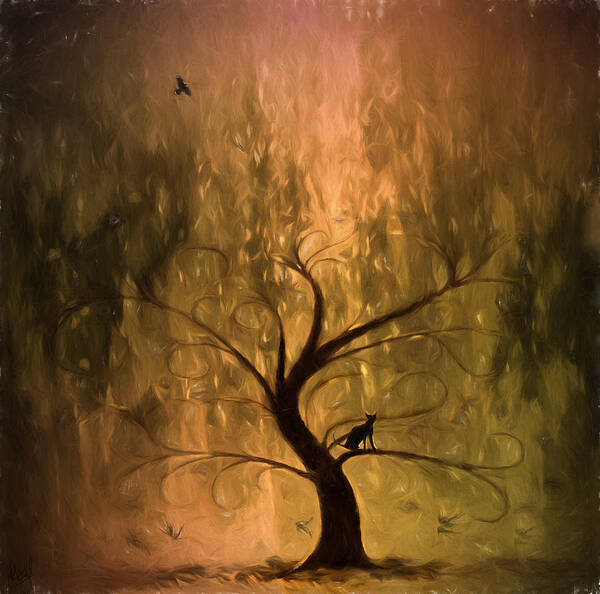 Tree Art Print featuring the digital art The wishing tree by Hazel Billingsley