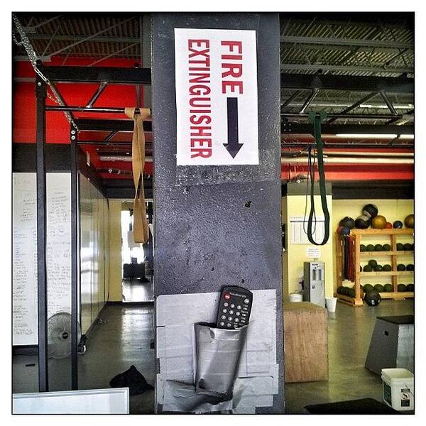 Thebox Art Print featuring the photograph #thebox #fireextinguisher #gym by Woof Glaser