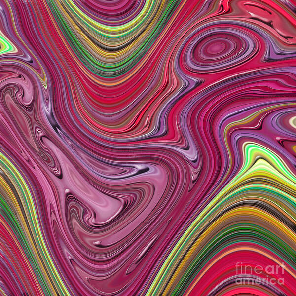 Colorful Art Print featuring the digital art Thick Paint Abstract by Melissa A Benson