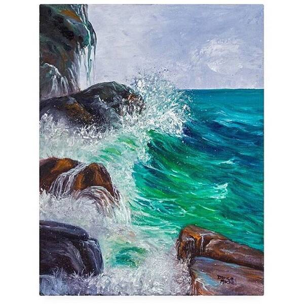 Maui Art Print featuring the photograph This 11x14 Oil Painting waves On by Darice Machel McGuire